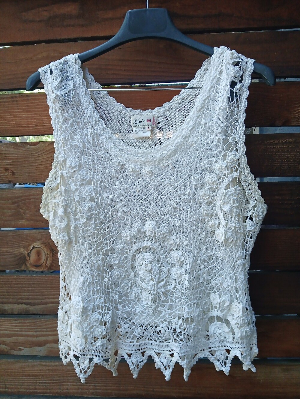 Vintage Lim’s Handmade Crochet Tank Top Size L